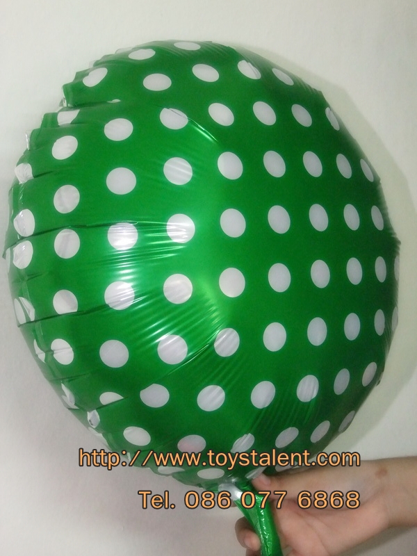 ลูกโป่งฟลอย์ทรงกลม Polk Dot จุดเล็กสีเขียวไซส์ 18 นิ้ว - Round Shape Balloon Small Polka Dot Green 18" / Item No. TL-G034 สำเนา