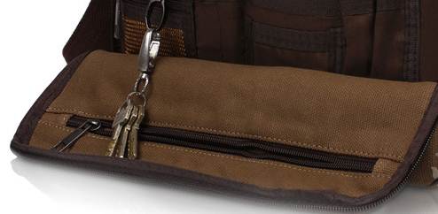 กระเป๋าวินเทจ สะพาย ไอแพด แทบเบล็ต หน้าจอ10นิ้ว ขนาดกลาง เนื้อผ้าใบ สีน้ำตาล