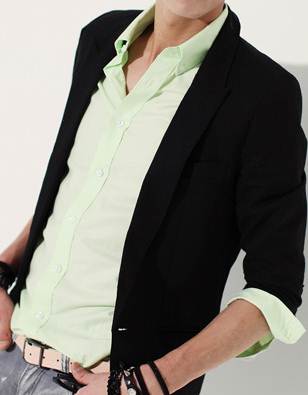 เสื้อสูทแฟชั่น ลำลอง สลิมฟิต แขนสั้น49ซม No.38 ดำ