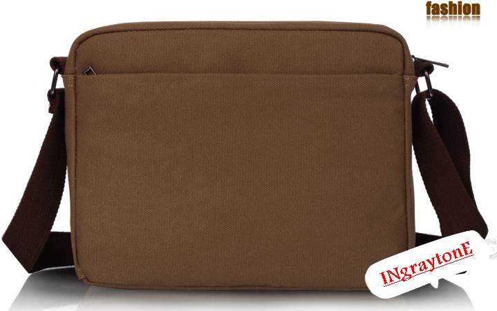 กระเป๋าวินเทจ สะพาย ไอแพด แทบเบล็ต หน้าจอ10นิ้ว ขนาดกลาง เนื้อผ้าใบ สีน้ำตาล