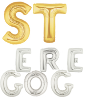 ลูกโป่งฟลอย์รูปตัวอักษร S สีทอง ไซส์เล็ก 14 นิ้ว - S Letter Shape Foil Balloon Size 14" Gold Color