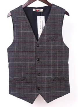 เสื้อกั๊กสูท สก็อต อังกฤษ กระดุม4เม็ด สีเทา ดำ กากี น้ำตาล ฟ้า ครีม Size เอวเสื้อNo.30 32 34 36 38 40 42