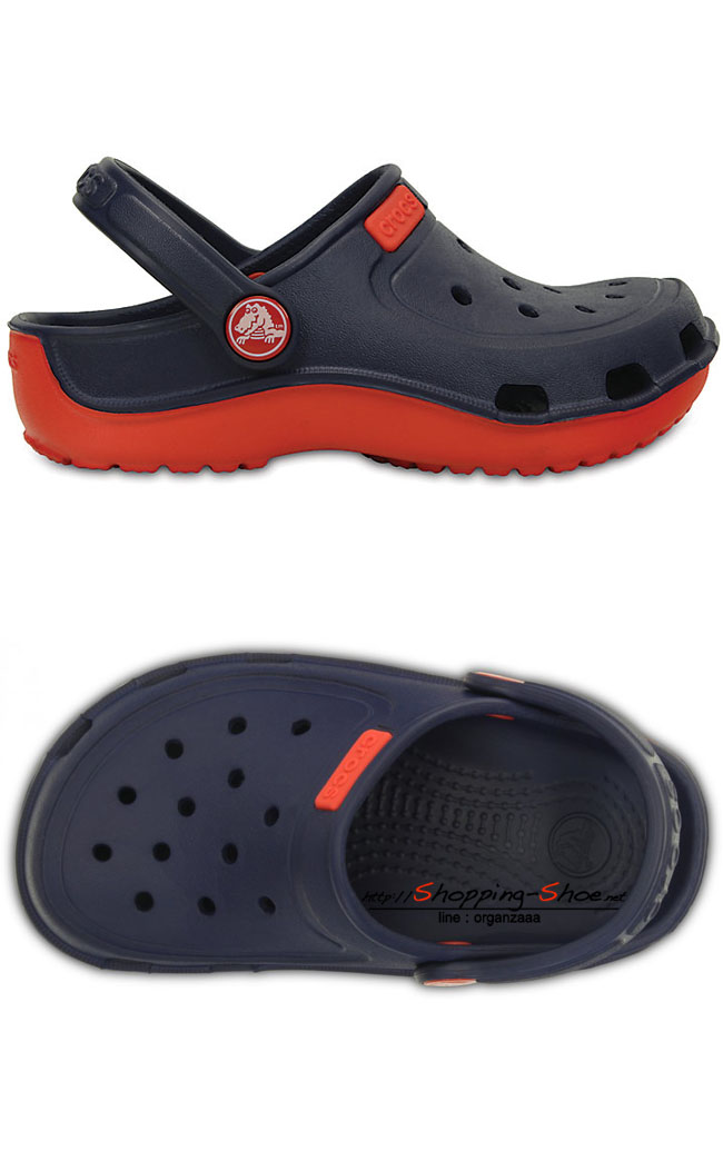 Crocs Kids Duet Wave Clog - Nautical Navy / Flame ของแท้ Outlet ไทยและอเมริกา