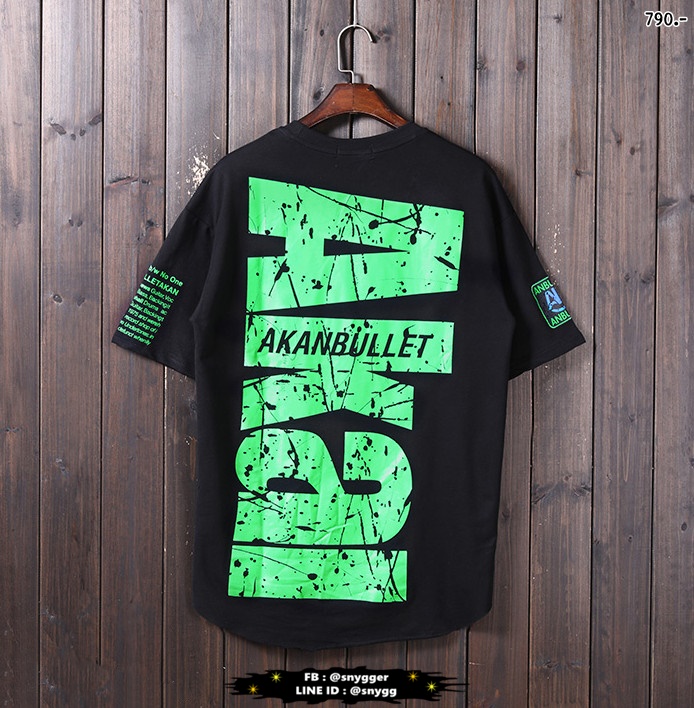 เสื้อยืด OVERSIZE สไตล์ฮิปฮอป สีดำ