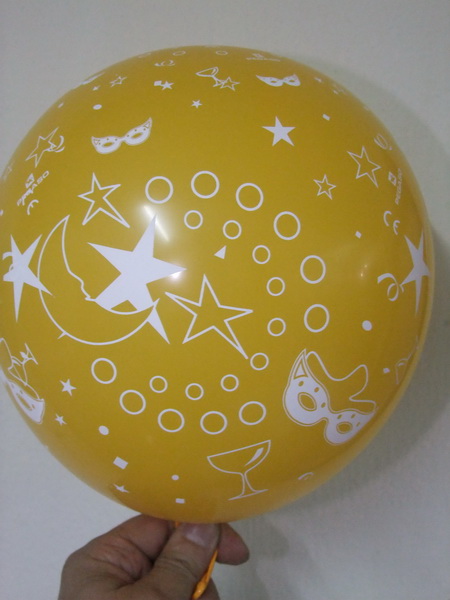 ลูกโป่งกลมพิมพ์ลาย Happy New Year คละสี คละแบบ ไซส์ 10 นิ้ว แพ็คละ 10 ใบ (Round Balloons 10" - Happy New Year latex balloons)