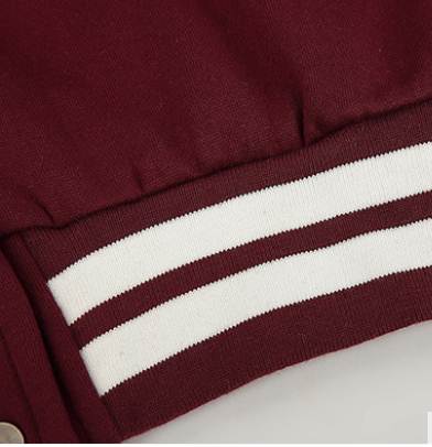 เล็กใหญ่3สี!!เสื้อแจ็คเก็ต เสื้อคลุมเบสบอล แขนครีม สลิมฟิต โนโลโก้ คอตตอนนุ่มพิเศษ สีดำ แดงเลือดหมู น้ำเงิน No.42 44