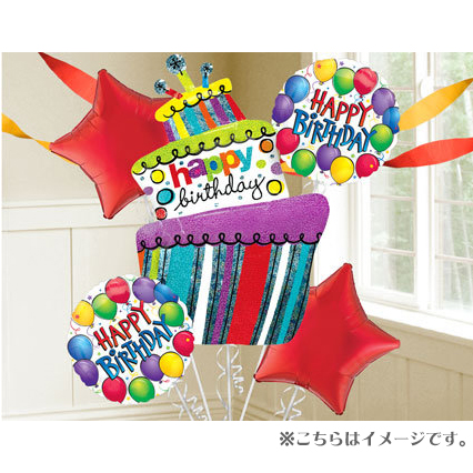 ลูกโป่งฟลอย์นำเข้า Funky Birthday Cake / Item No. AG-21937 แบรนด์ Anagram ของแท้
