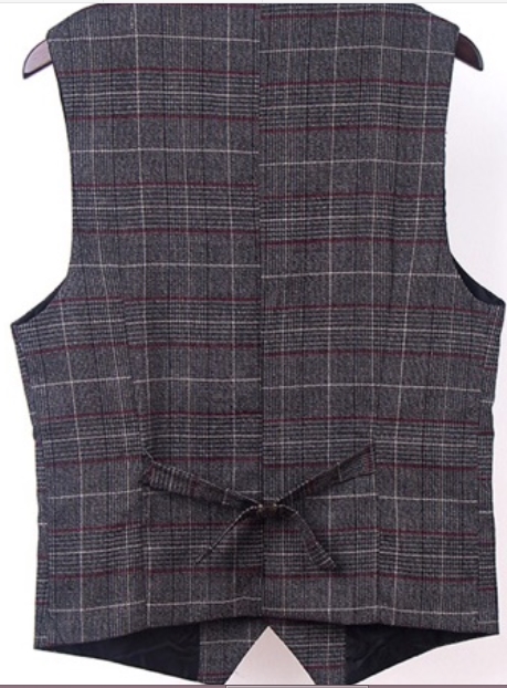 เสื้อกั๊กสูท สก็อต อังกฤษ กระดุม4เม็ด สีเทา ดำ กากี น้ำตาล ฟ้า ครีม Size เอวเสื้อNo.30 32 34 36 38 40 42