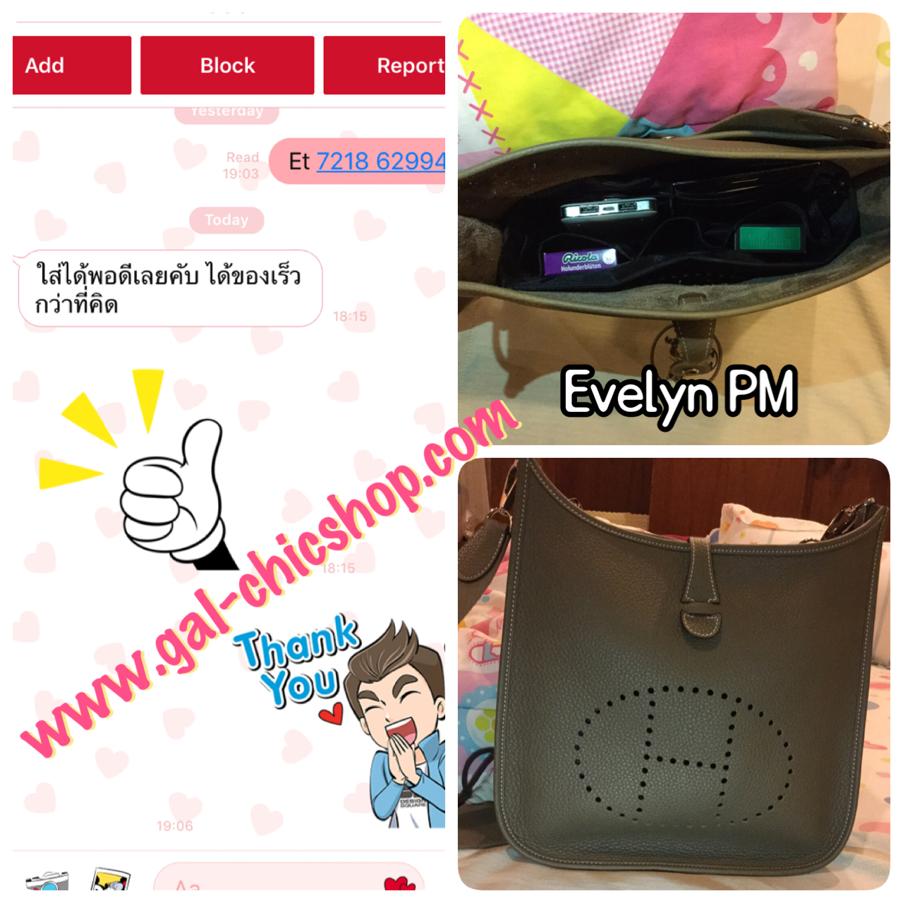 ที่จัดระเบียบ Hermes Evelyne PM