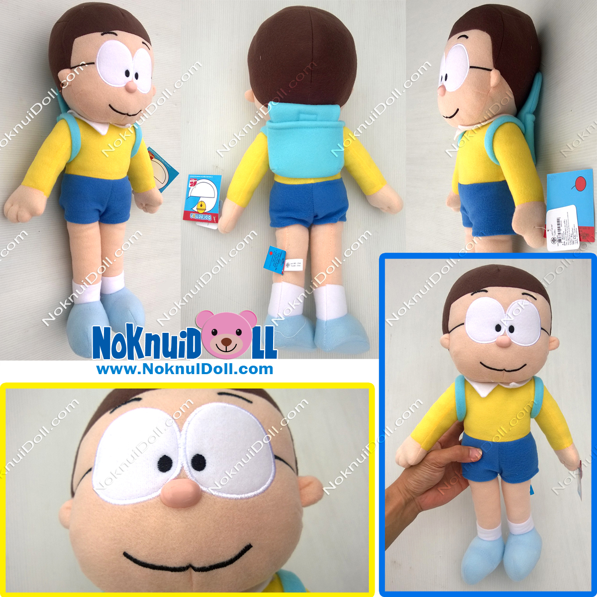 เพื่อนโดเรมอน ตุ๊กตา โนบิตะ ผ้าทีเอฟ (ไม่มีขน) M-14