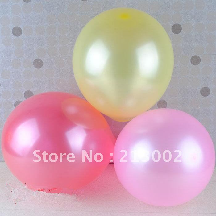 ลูกโป่งกลม เนื้อมุก สีชมพูอ่อน ไซส์ 9 นิ้ว แพ็คละ 10 ใบ ( Round Balloons 9" - Pearl Pink Color )