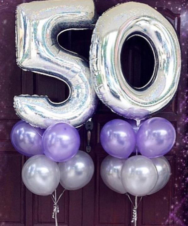 ลูกโป่งฟอยล์รูปตัวเลข 5 สีเงิน ไซส์จัมโบ้ 40 นิ้ว - Number 5 Shape Foil Balloon Size 40" Silver Color
