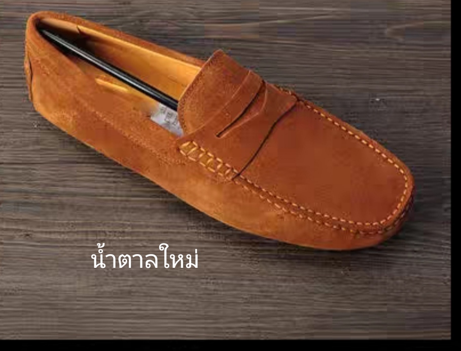 รองเท้า loafer รองเท้าคัทชู หนังกลับ 9สี สไตล์ tod แบบ C4 No.38-45 เขียวเข้ม เทา น้ำเงิน ฟ้า น้ำตาล ดำ เขียวขี้ม้า กากี น้ำเงินกรม