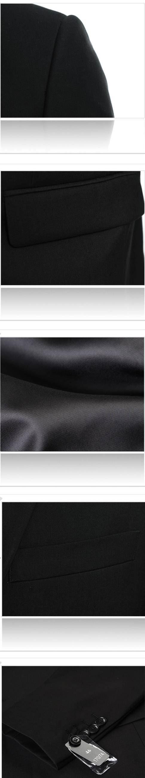 สูทดำ ทำงาน ผู้ชาย สไตล์อังกฤษ สลิมฟิต ปกเปิด ชายหลังคู่ กระดุม 2 เม็ด BSP Size No.34 36-38-40-42 44ดำ