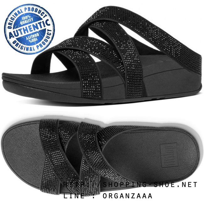 Fitflop Slinky Rokkit Criss Cross Slide Black ของแท้ นำเข้าจาก USA และ UK