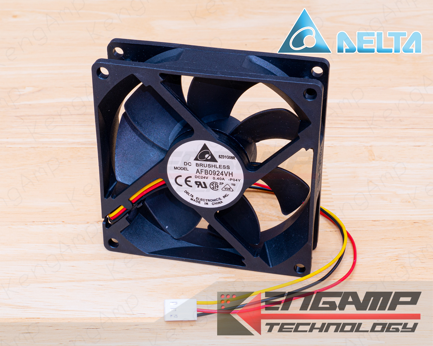 (1ตัว) [FAN] DELTA AFB0924VH พัดลม 24V 0.4A 3200 RPM 90x90x25mm 3สาย