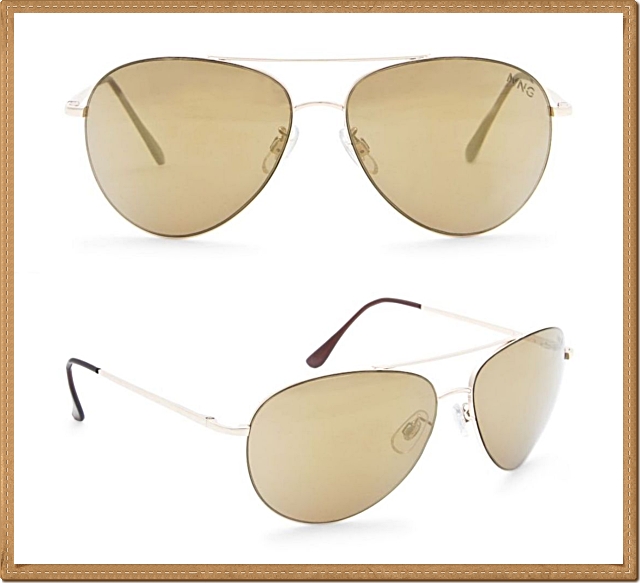 Mango - แว่นกันแดด Aviator เลนส์สีชา