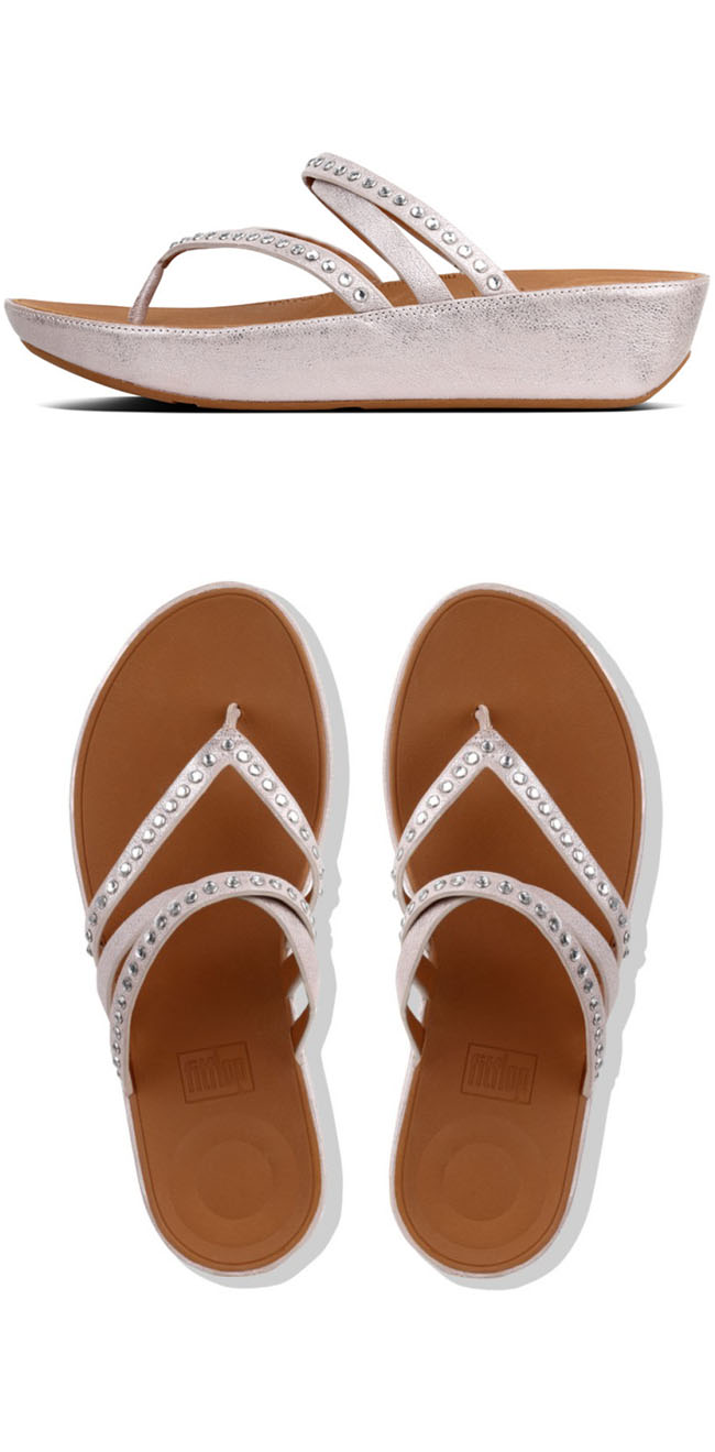 Fitflop Linny Criss Cross Metallic Nude ของแท้ นำเข้าจาก USA และ UK
