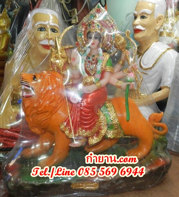 พระแม่ศักติ ทรงสิงห์โต 9" สูง 18 นิ้ว