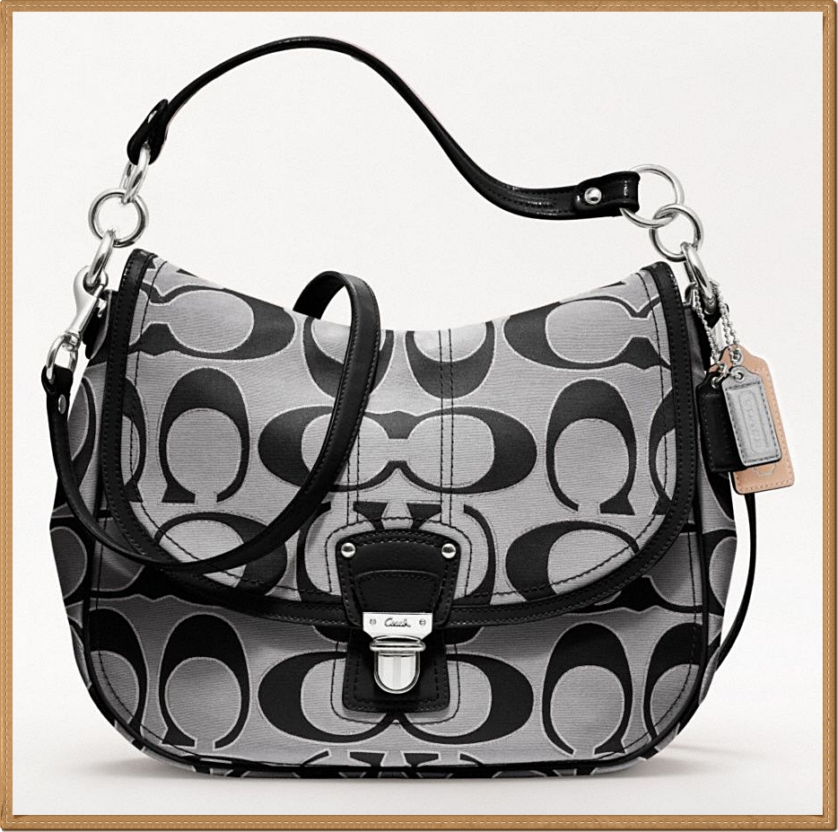 Coach Poppy Metallic Signature Sateen Hobo 18981
