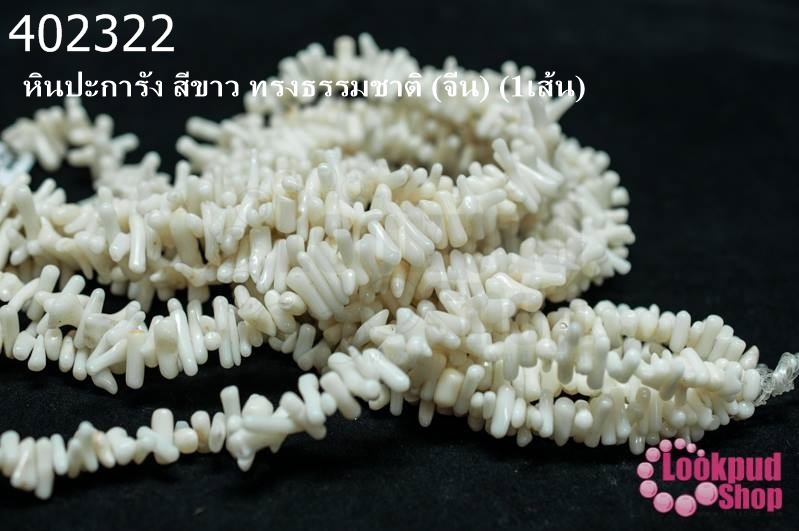 หินปะการัง สีขาว ทรงธรรมชาติ (จีน) (1เส้น)