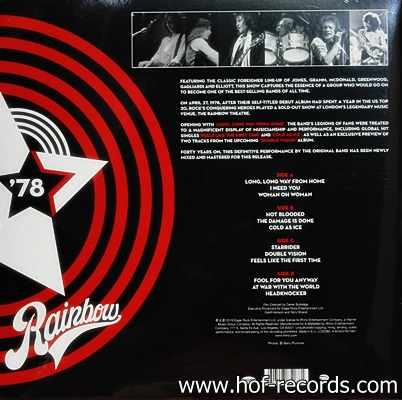 Foreigner - Rainbow 78' 1Lp N.