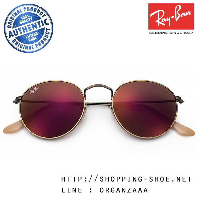 RayBan - RB3447 167/2K Round Metal Red Flash Lens, 50 mm.