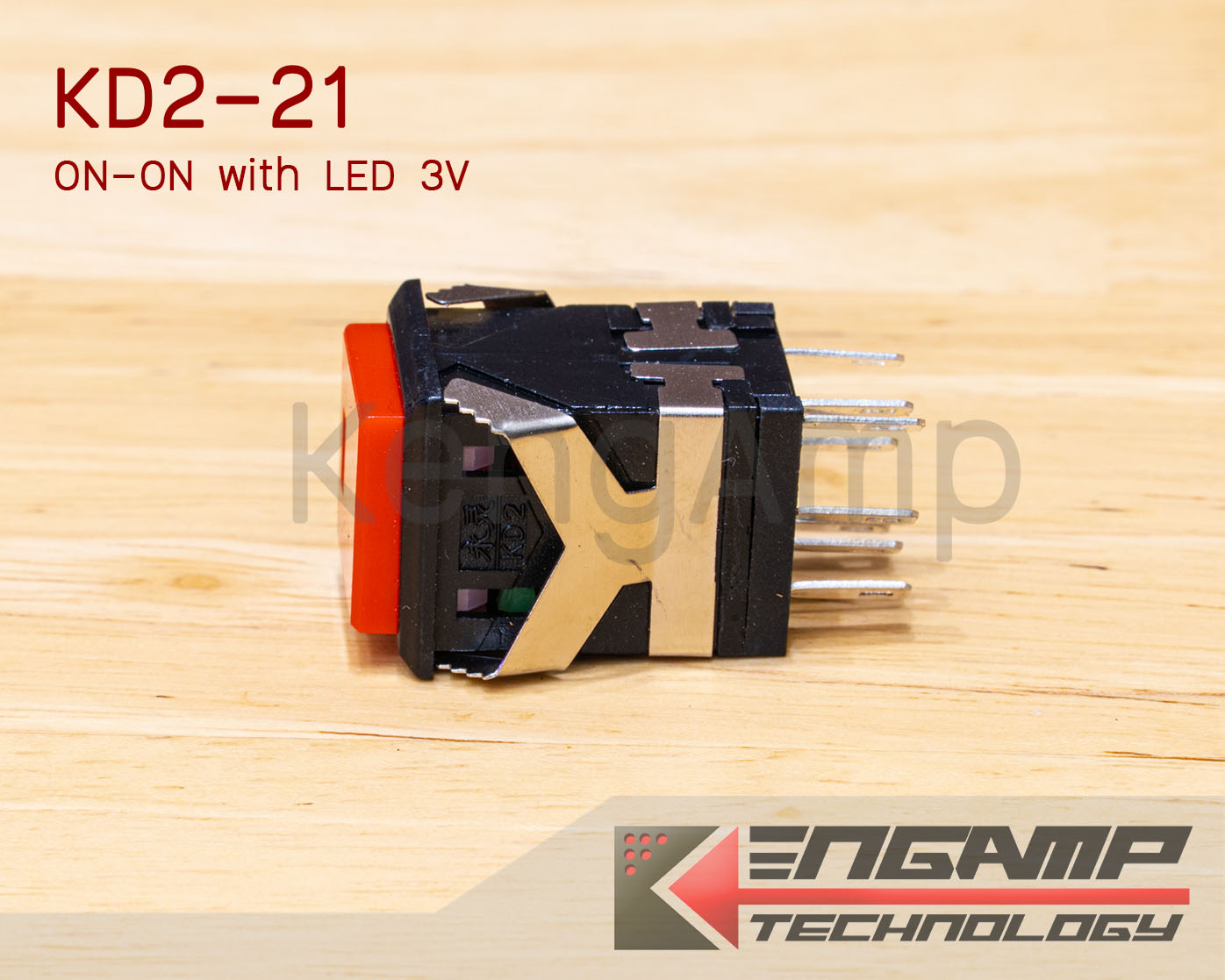 SW KD-21 สวิทซ์ กดติด-กดดับ มีไฟ(LED 3V)(ราคาต่อ 1ตัว)