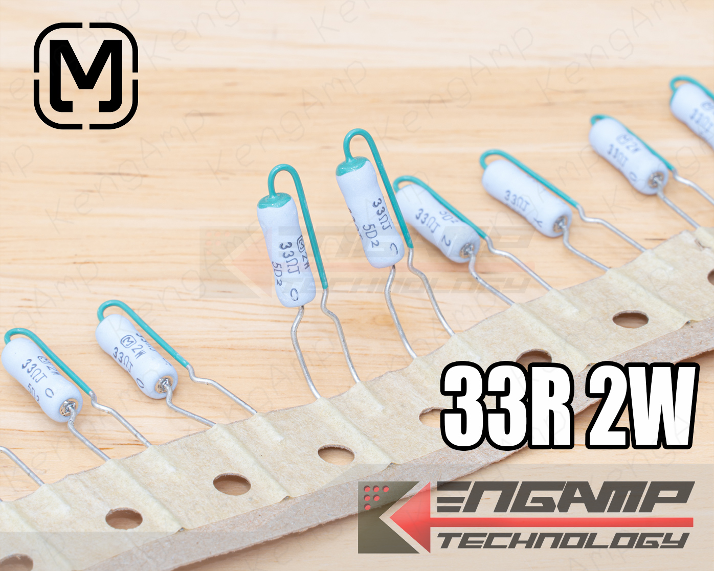 (20ตัว) [RES] 33R 2W 5% ตัวตั้ง Panasonic Metal Oxide Flim