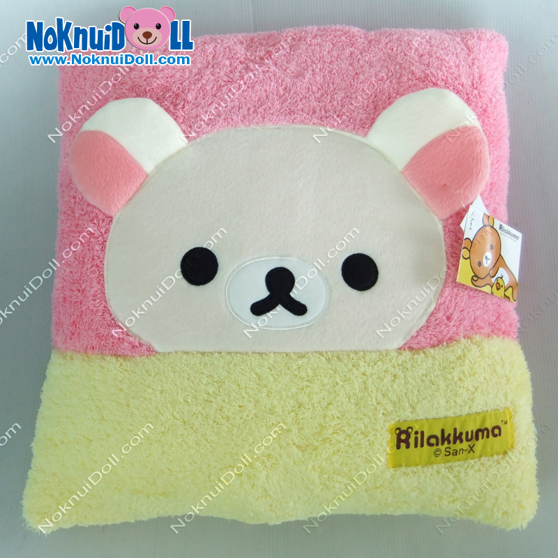 หมอนอิง โคะรีแลคคูมะ-สีครีม สี่เหลี่ยมจัตุรัส 15นิ้ว
