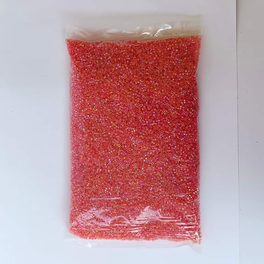ลูกปัดเม็ดทรายญี่ปุ่น แดงใส เม็ดเท่ากันทุกเม็ด 30 กรัม 30 บาท เท่านั้น!!! #มีเก็บปลายทาง