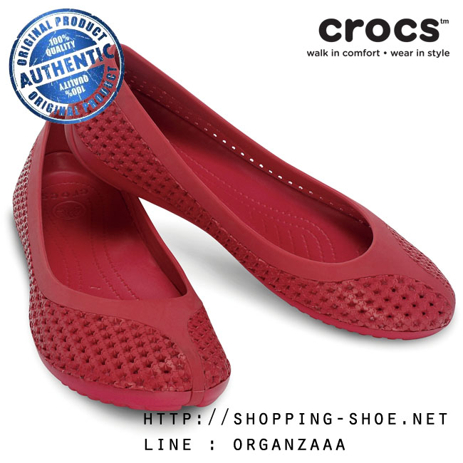 Crocs Crosmesh Ballet Flat - Raspberry ของแท้ Outlet ไทยและอเมริกา