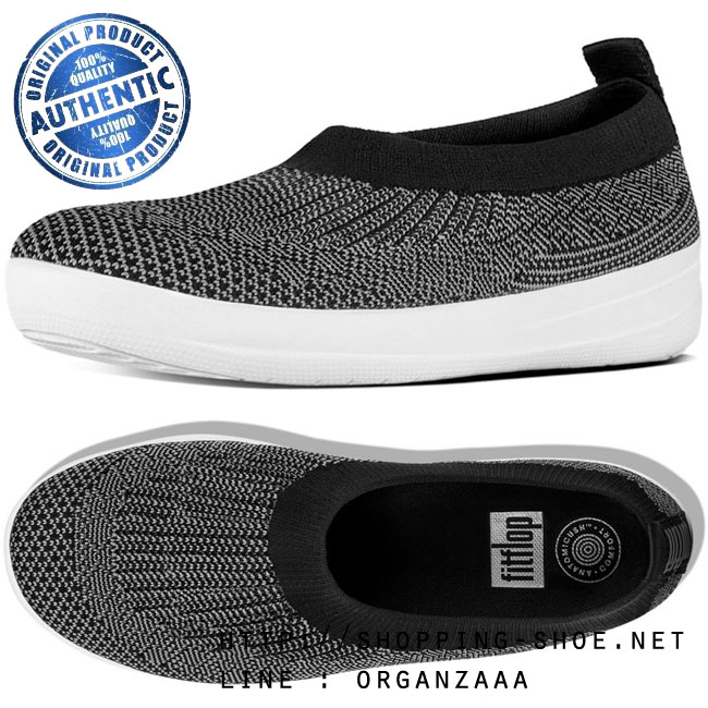 Fitflop Uberknit Slip On Ballet Flat Black / Charcoal ของแท้ นำเข้าจาก USA และ UK