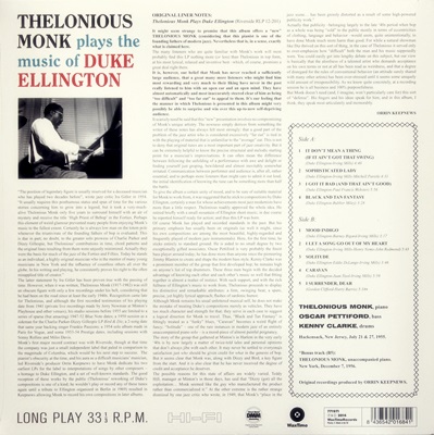 Lonious Monk - Play the music of Duke Ellington 1Lp N.