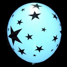 ลูกโป่ง LED พิมพ์ลายดาว คละสี แพ็ค 5 ชิ้น ไฟสลับสี (LED Balloon Star Mixed Color - LED RGB)
