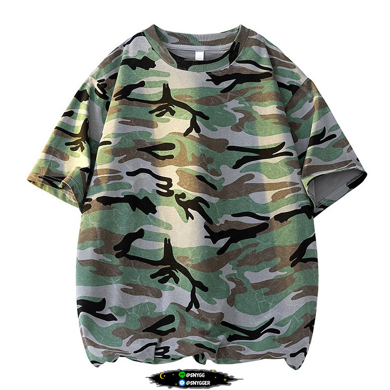 เสื้อยืดโอเวอร์ไซส์ลายพราง ลายพราง