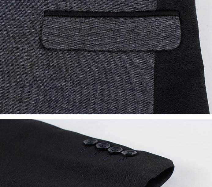 เล็ก+ใหญ่!!สูทงานแต่ง ปกเปิด ทูโทน แต่งขอบปก size No.34 36 38 40 42 44 46 เทาอ่อน เทาเข้ม