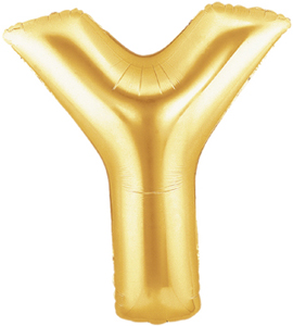 ลูกโป่งฟลอย์รูปตัวอักษร Y สีทอง ไซส์จัมโบ้ 40 นิ้ว - Y Letter Shape Foil Balloon Size 40" Gold Color