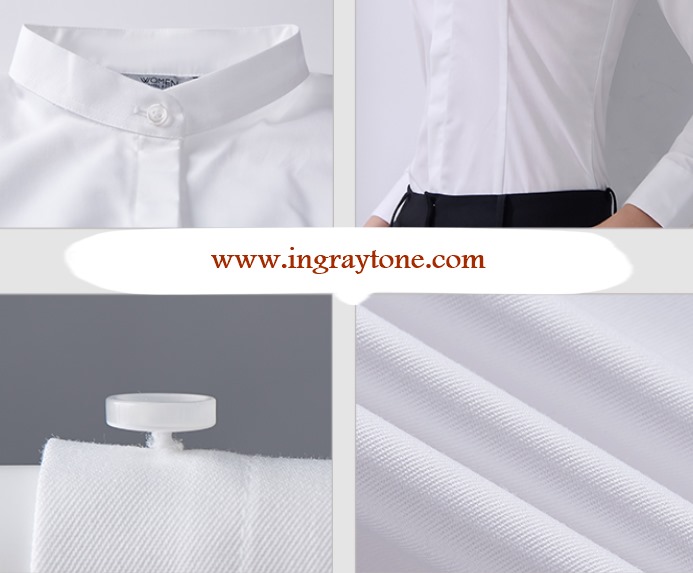 เล็กใหญ่พิเศษ!!เสื้อเชิ้ตแขนยาวผู้หญิง คอจีน เข้ารูป ซ่อนกระดุม สีพิเศษ size No.XS-4XL สีชมพู น้ำตาล เขียว