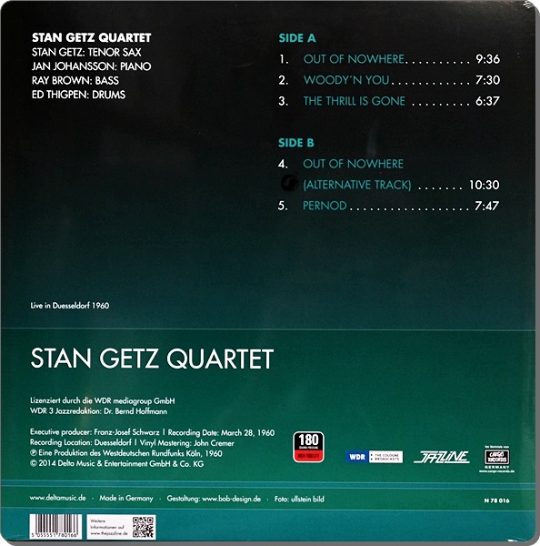 Stan Getz Quartet - Live In Duesseldorf 1960 1Lp New