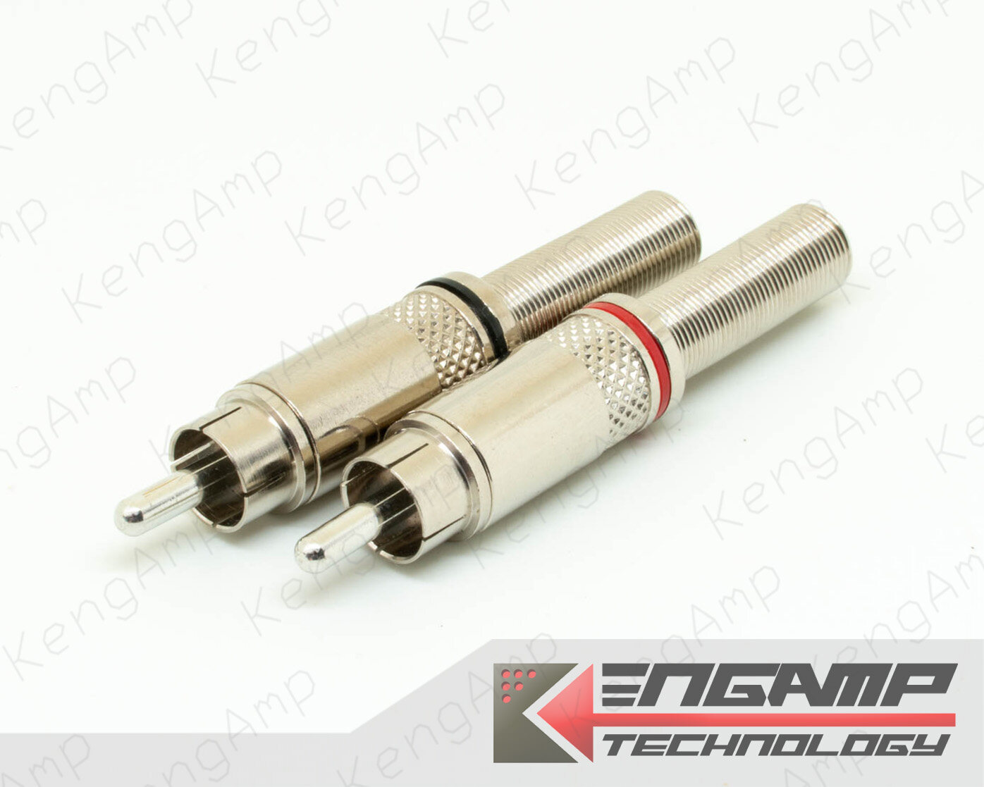 (คู่) [PJ] JC-366 ปลั๊ก RCA สีเงินท้ายสปริงสำหรับเข้าสาย 6mm