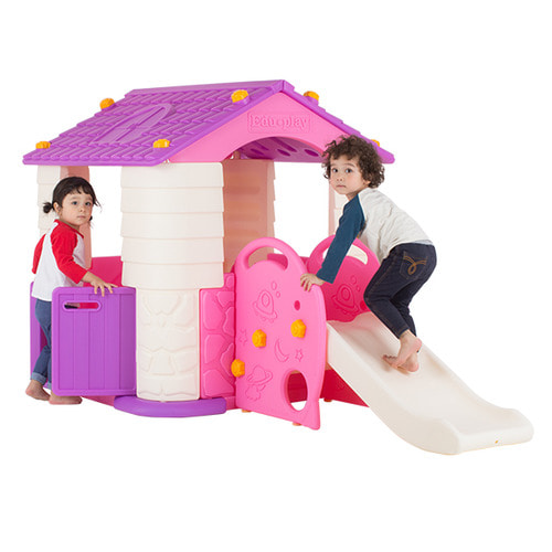 บ้านเด็กเล่น EDU PLAY HOUSE + Slider Made in Korea (สีชมพู) ยี่ห้อ EDU PLAY EDUPLAY
