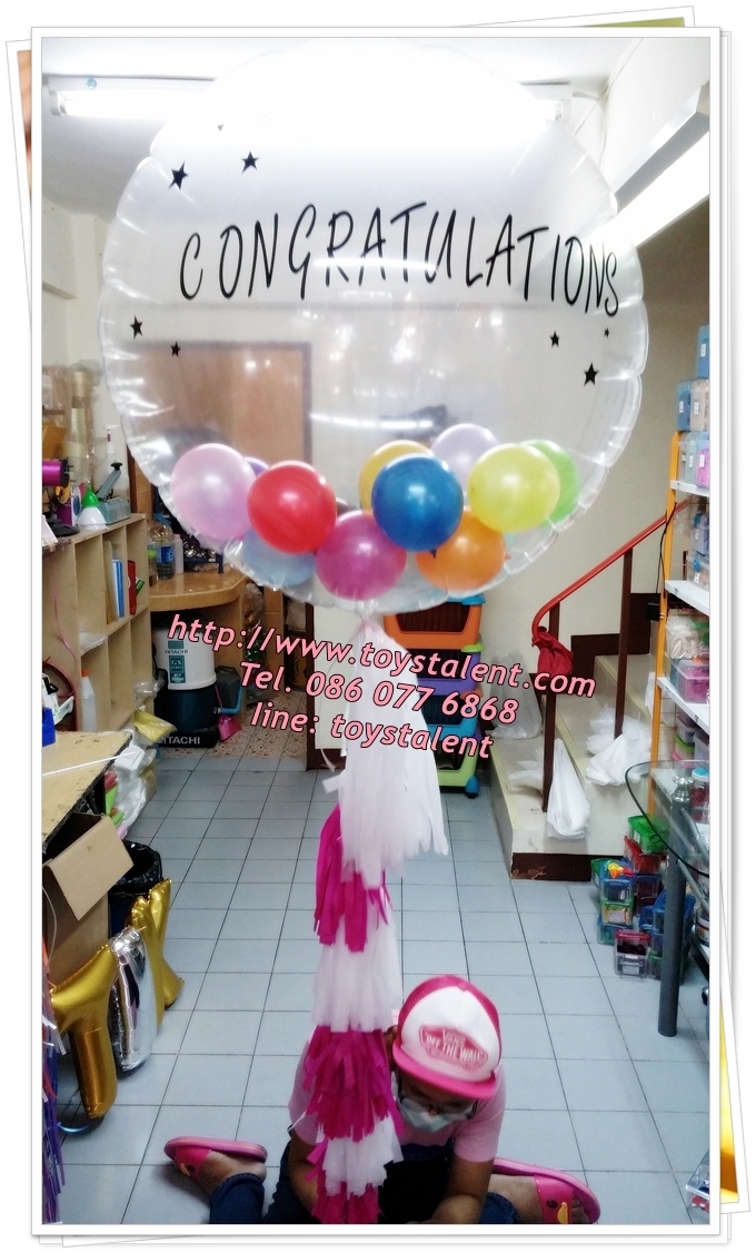 ลูกโป่งพลาสติกใส ทรงกลมแบน ไซส์ 36 นิ้ว - Clear PVC Balloons 36"/ Item No. TL-G047 (ไม่รวมลูกโป่งด้านใน)