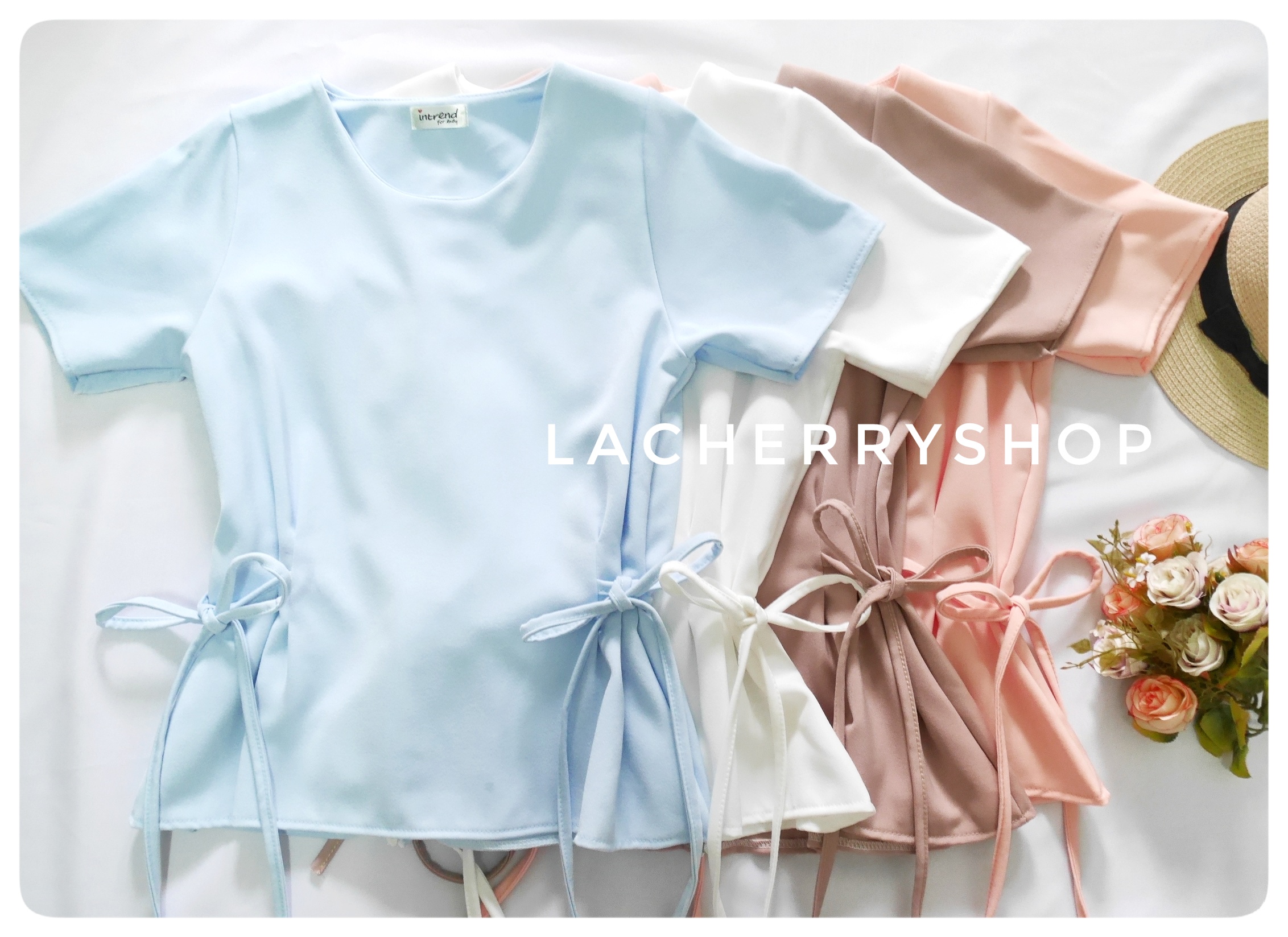 เสื้อแฟชั่นผ้าฮานาโกะ สีโอรส แบบผูกโบว์เอวสองข้าง แบบสวยน่ารักมากค่ะ เสื้อสีพื้น ใส่ง่าย ใส่สบาย เนื้อผ้าฮานาโกะคุณภาพดี