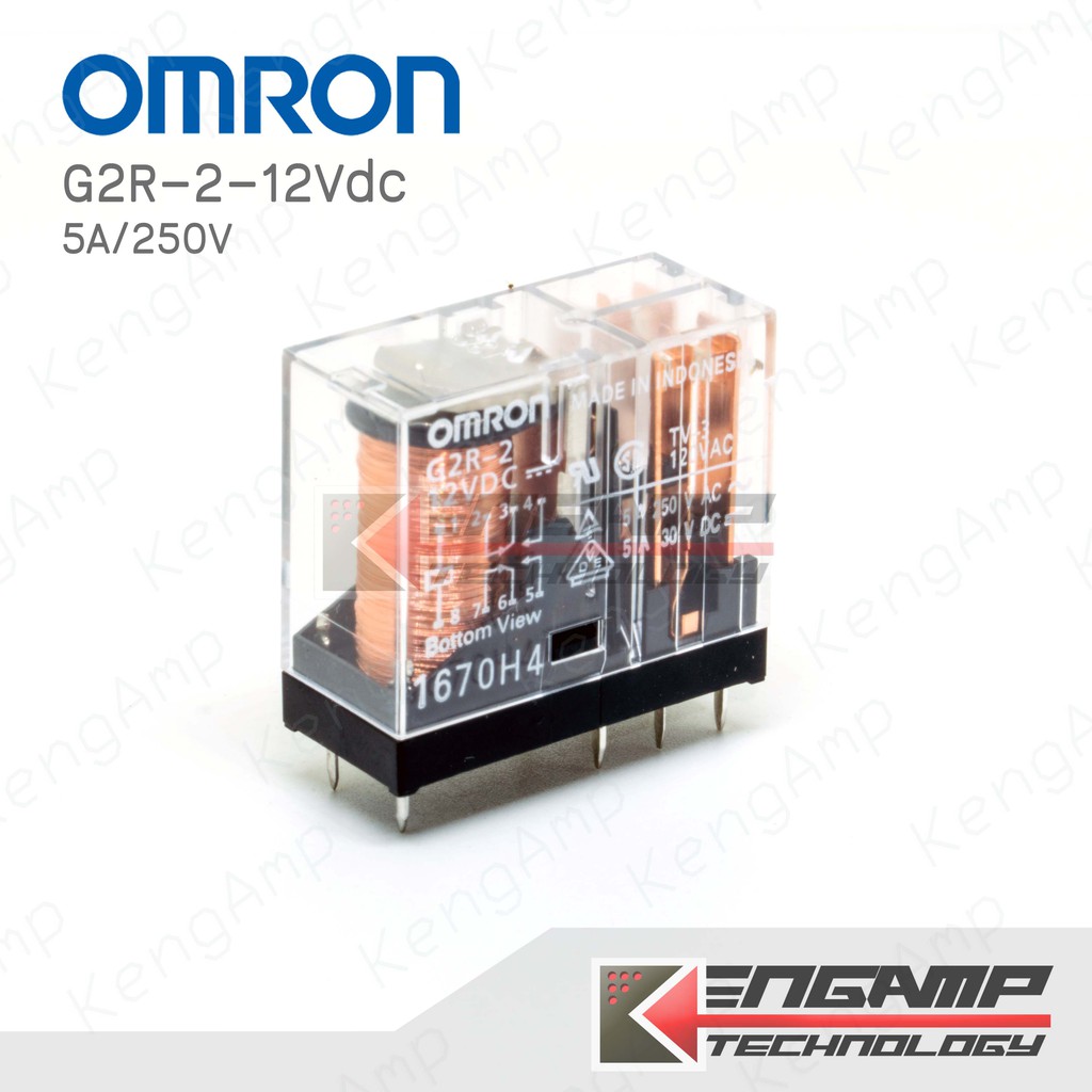 (1ตัว)[RLY] Relay OMRON G2R-2-12VDC 5A 8ขา ตัวใส