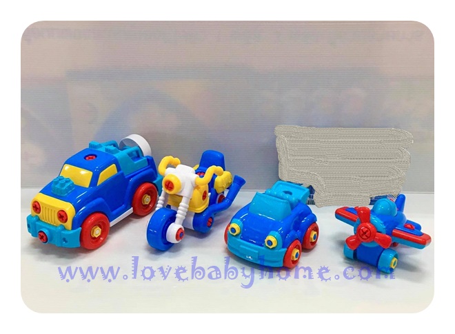 ชุดรถ 4 คัน ชุดดีไอวายยานพาหนะ DIY รถตัวต่อ สินค้าเป็นของแถม ของพรีเมี่ยม