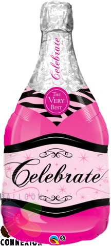 ลูกโป่งฟอลย์ 39" BOTTLE CELEBRATE PINK BUBBLY WINE (PK) / Item No.TQ-15844 แบรนด์ Qualatex