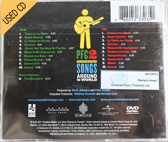 USED CD playing for change - PFC 2 Songs around the world ( 2 CD )