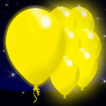 ลูกโป่ง LED สีเหลืือง แพ็ค 5 ชิ้น ไฟสว่างเหมือนโคมไฟ (LED Yellow Balloon - LED Fixed Mode)