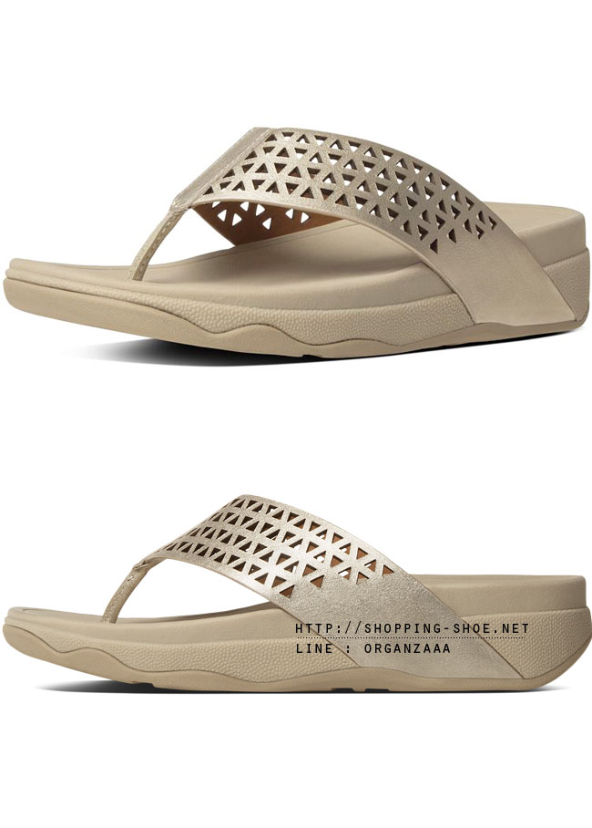Fitflop Surfa Leather Lattice Pale Gold ของแท้ นำเข้าจาก USA และ UK
